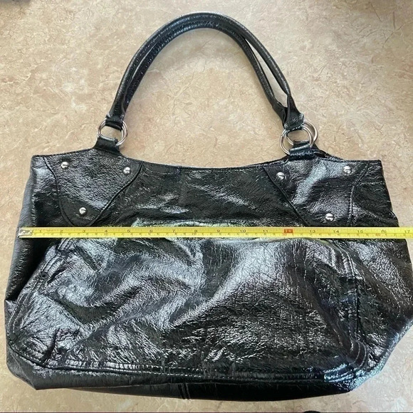 ALDO BLACK SHOULDER VINYL  BAG - Picture 9 of 15